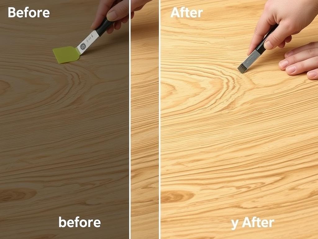 Proces naprawy głębokiej rysy na panelu przy użyciu wosku naprawczego Proces naprawy głębokiej rysy na panelu przy użyciu wosku naprawczego