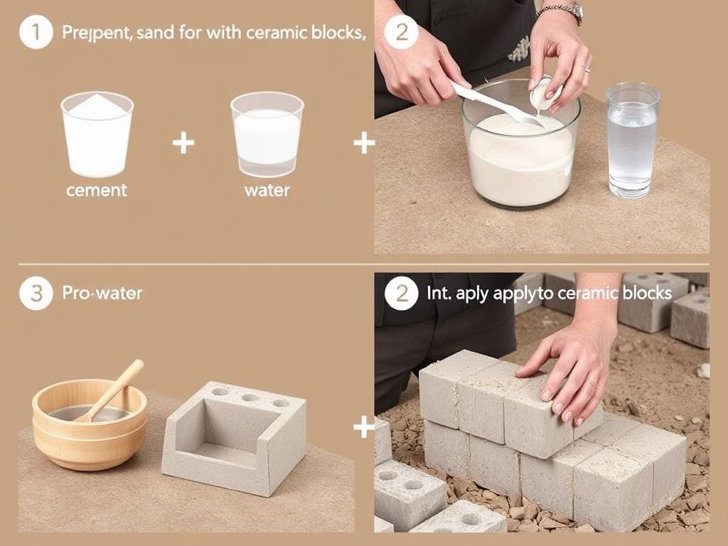 Proces przygotowania zaprawy murarskiej z cementu do murowania pustaków Proces przygotowania zaprawy murarskiej z cementu do murowania pustaków