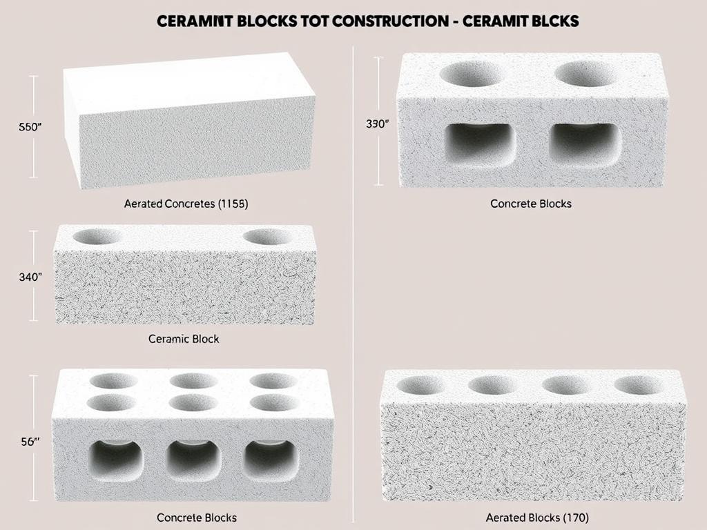 Różne rodzaje pustaków używanych w budownictwie z oznaczeniem ich wymiarów Różne rodzaje pustaków używanych w budownictwie z oznaczeniem ich wymiarów